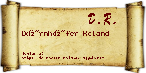 Dörnhöfer Roland névjegykártya